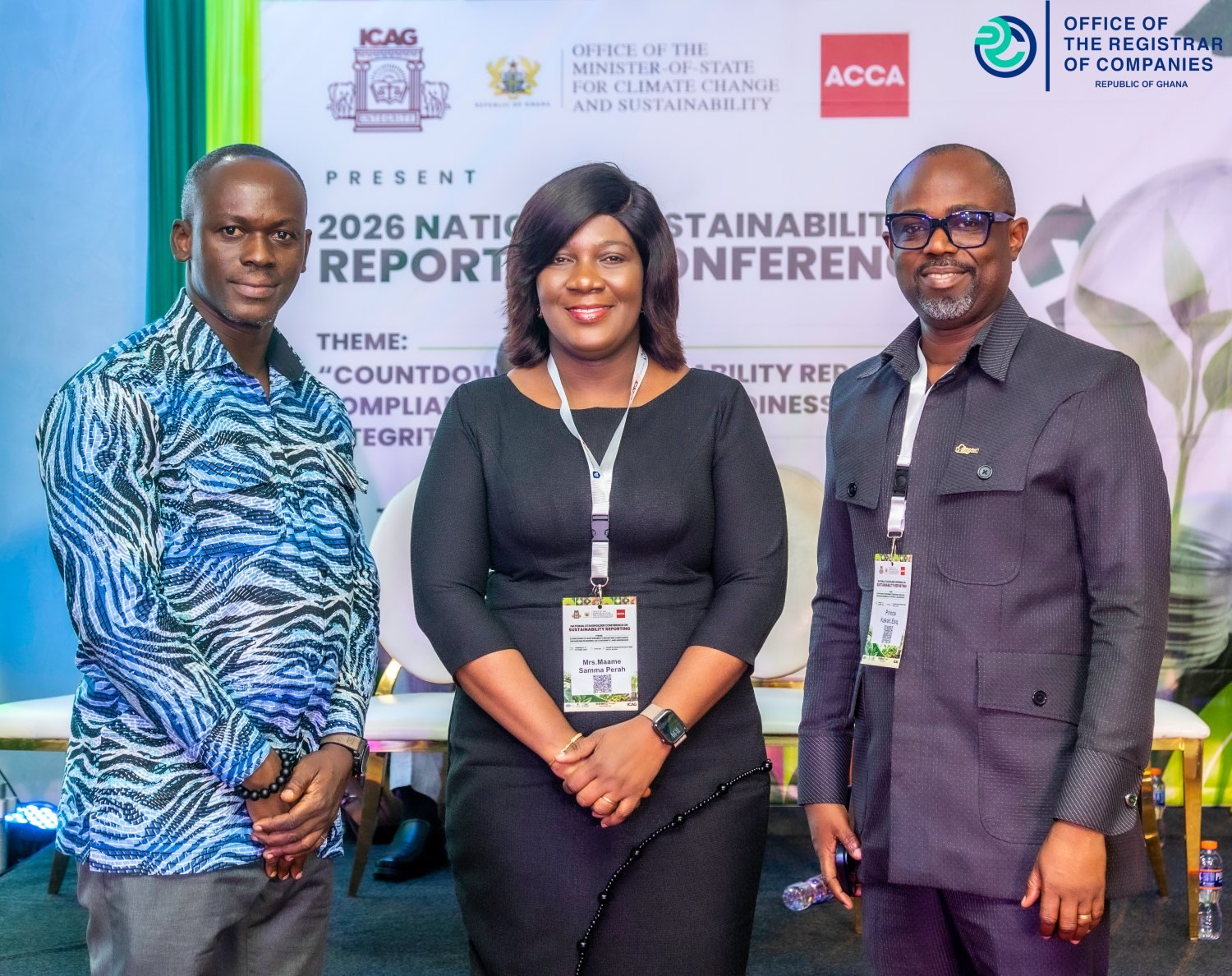 Mrs. Maame Samma Peprah with conference delegates at the 2026 National Sustainability Reporting Conference